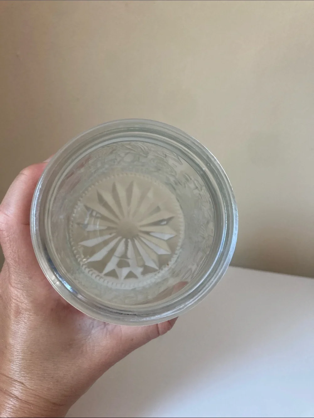 Embossed Glass Storage Jar with Wooden Lid
